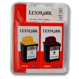 Lexmark Twin-Pack #70 #20 Black and Color Print Cartridges Genuine Lexmark Inkjet