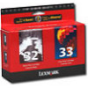 Lexmark Twin-Pack #32 #33 Black and Color Print Cartridges Genuine Lexmark Inkjet