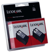Lexmark Twin Pack #32 Black Print Cartridge Genuine Lexmark Inkjet