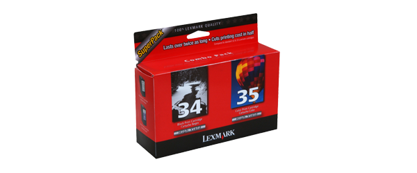 Lexmark Twin-Pack #34 #35 Black and Color High Yield Print Cartridges Genuine Lexmark Inkjet