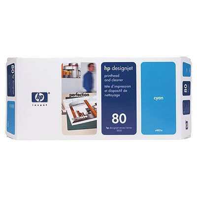 HP 80 Cyan Printhead and Printhead Cleaner Genuine HP Inkjet