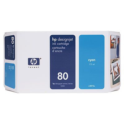 HP 80 350-ml Cyan Ink Cartridge Genuine HP Inkjet