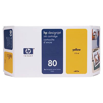 HP 80 350-ml Yellow Ink Cartridge Genuine HP Inkjet