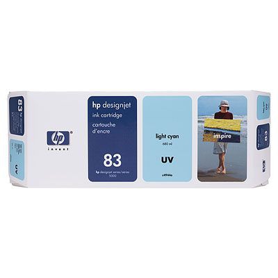 HP 83 680-ml Light Cyan UV Ink Cartridge Genuine HP Inkjet