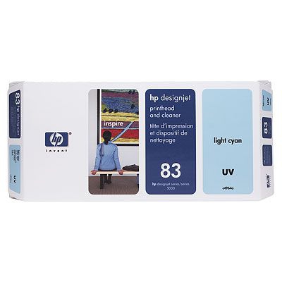HP 83 Light Cyan UV Printhead and Printhead Cleaner Genuine HP Inkjet