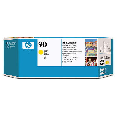 HP 90 Yellow Printhead and Printhead Cleaner Genuine HP Inkjet