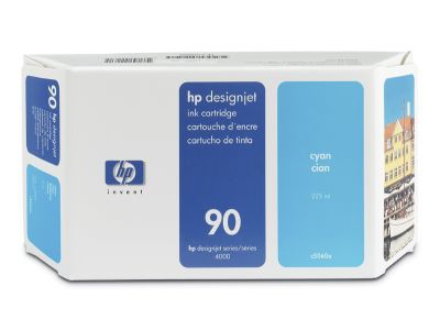 HP 90 225-ml Cyan Ink Cartridge Genuine HP Inkjet