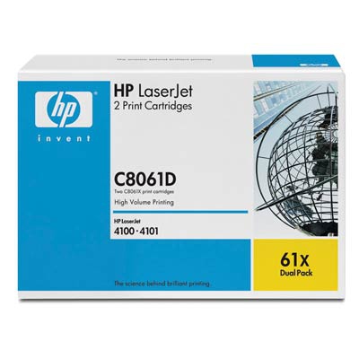 HP 61X Black Dual Pack LaserJet Toner Cartridges Genuine HP Toner