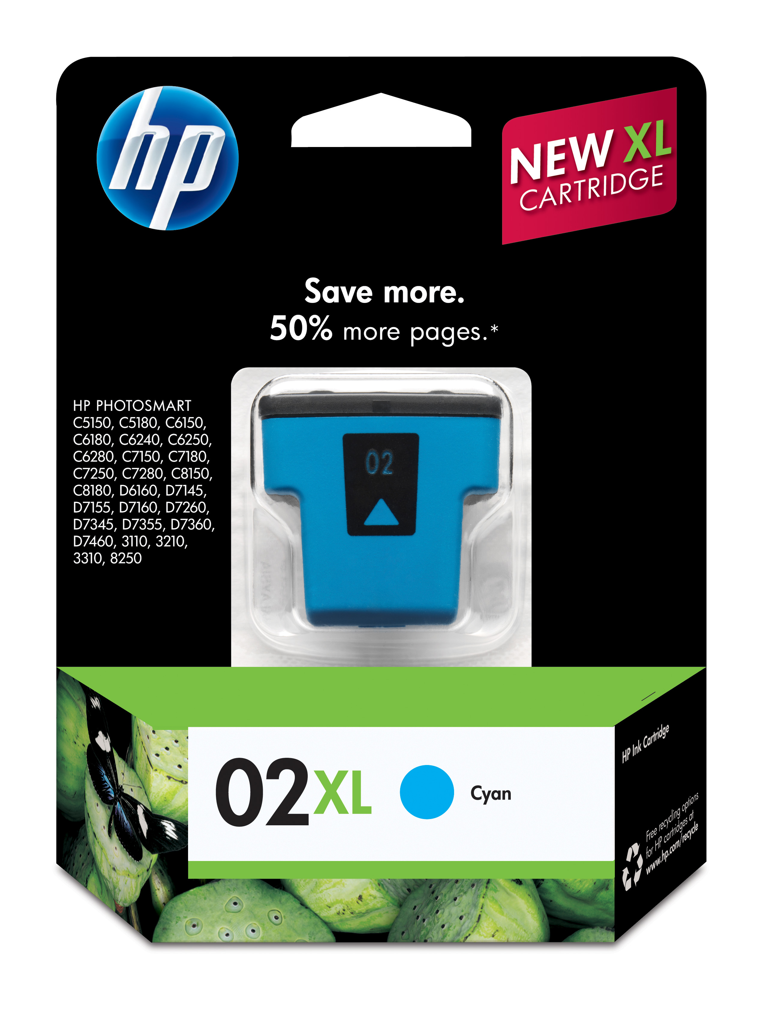 HP 02XL Cyan Ink Cartridge Genuine HP Inkjet