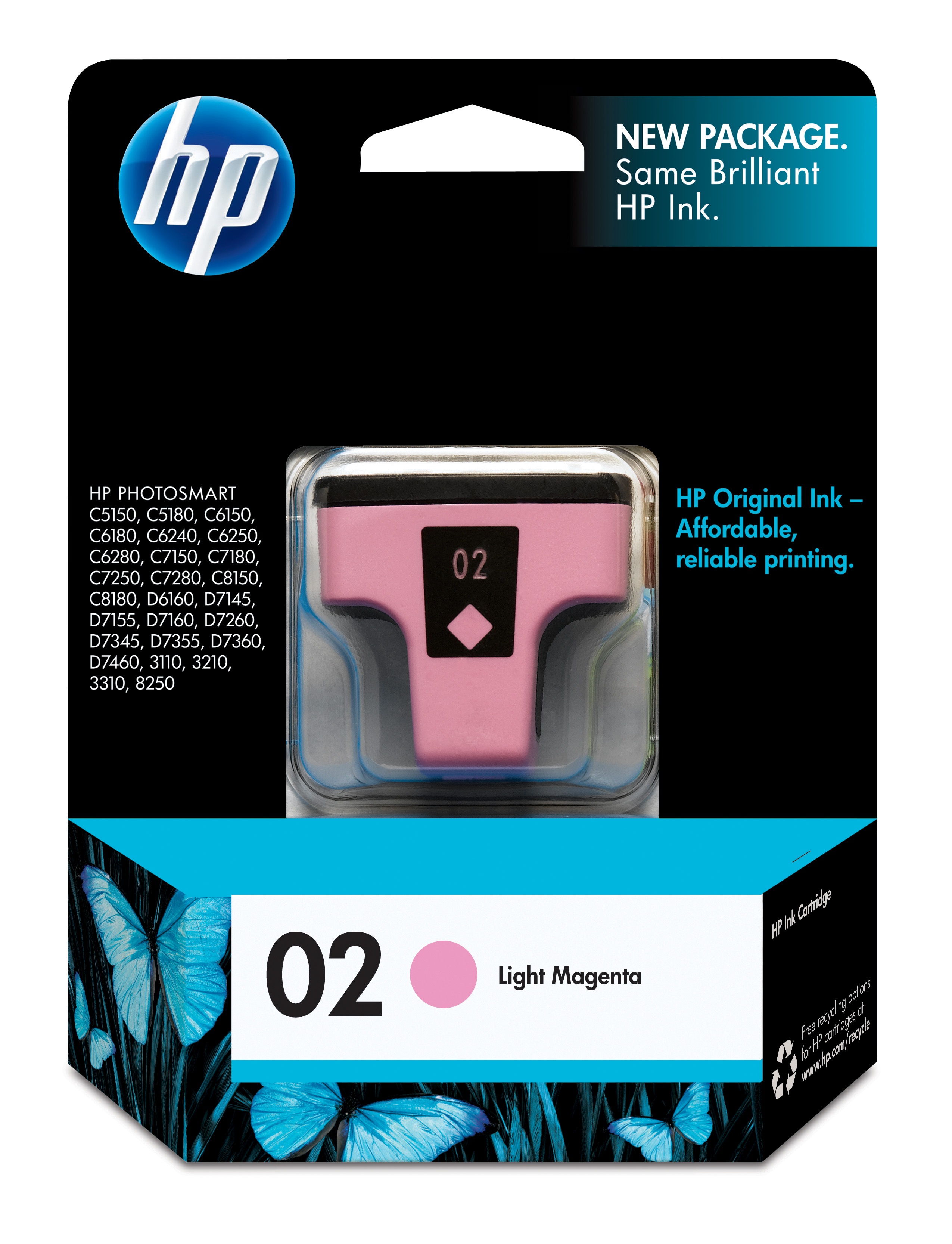 HP 02 Light Magenta Ink Cartridge Genuine HP Inkjet