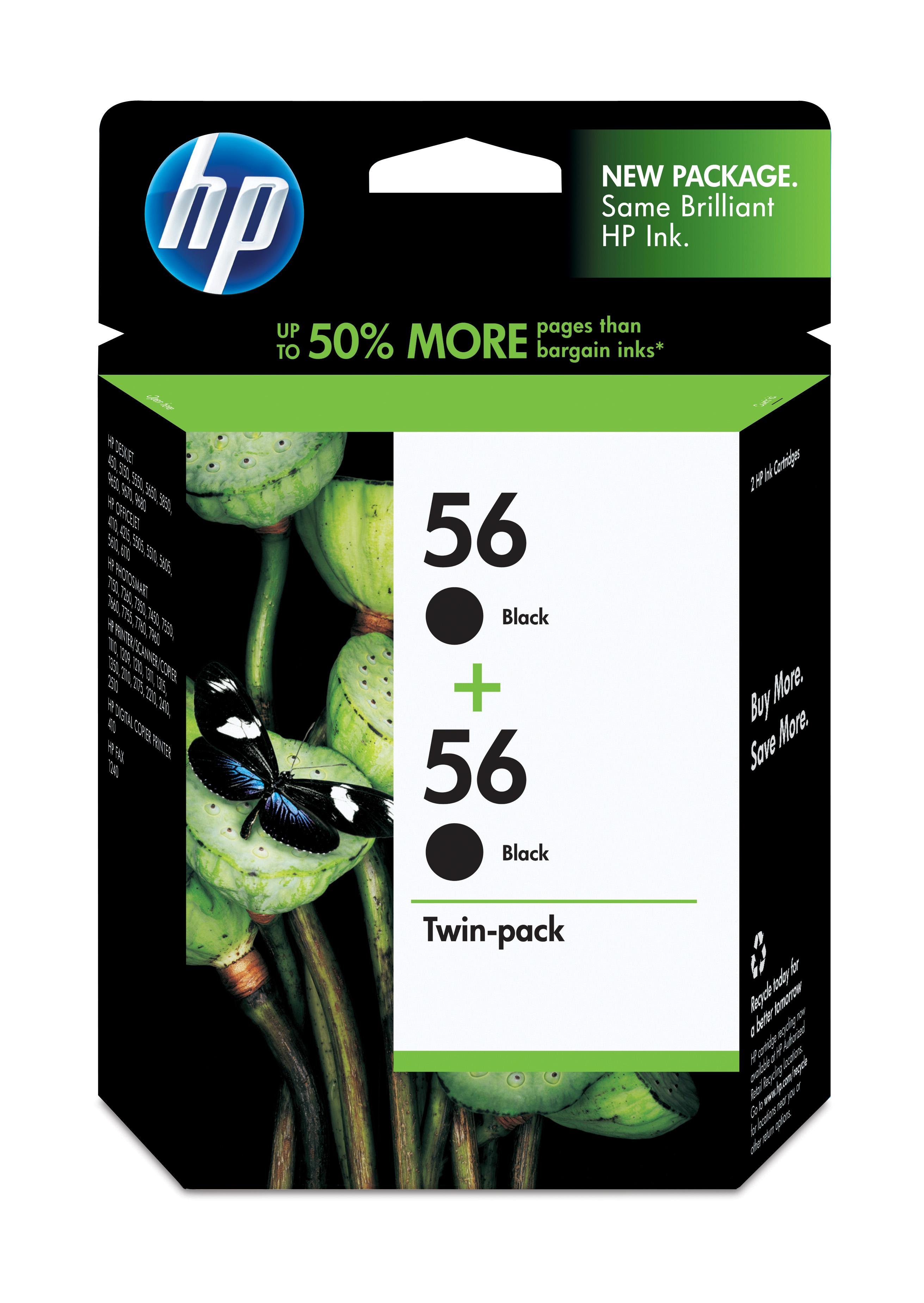 HP 56 2-pack Black Inkjet Print Cartridges Genuine HP Inkjet