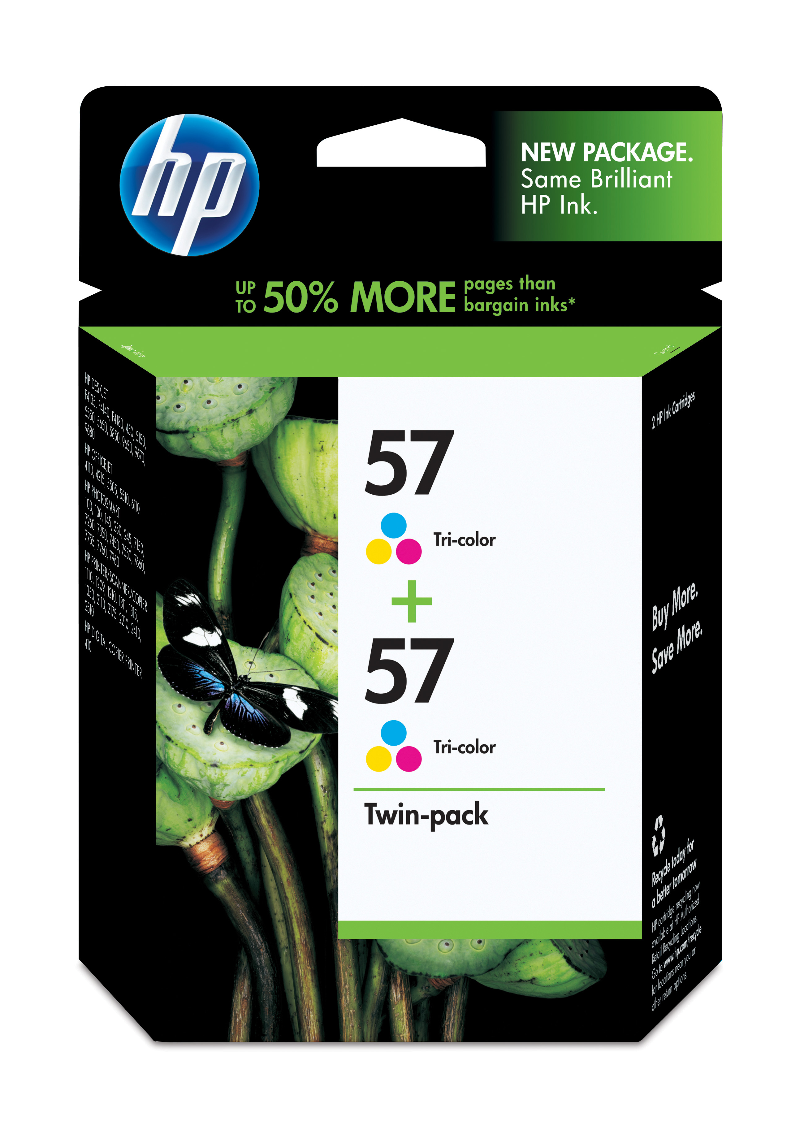 HP 57 2-pack Tri-color Inkjet Print Cartridges Genuine HP Inkjet