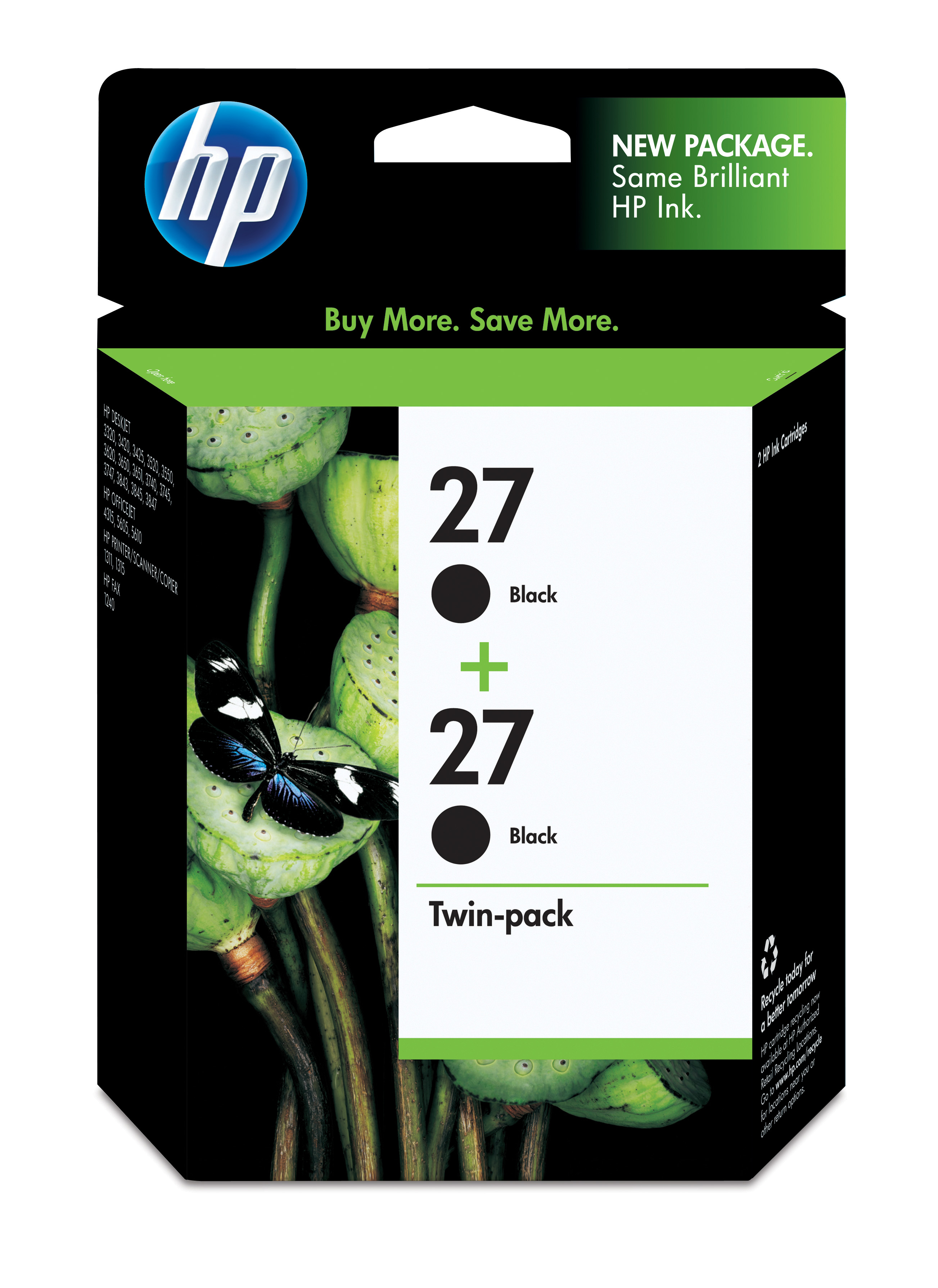 HP 27 2-pack Black Inkjet Print Cartridges Genuine HP Inkjet
