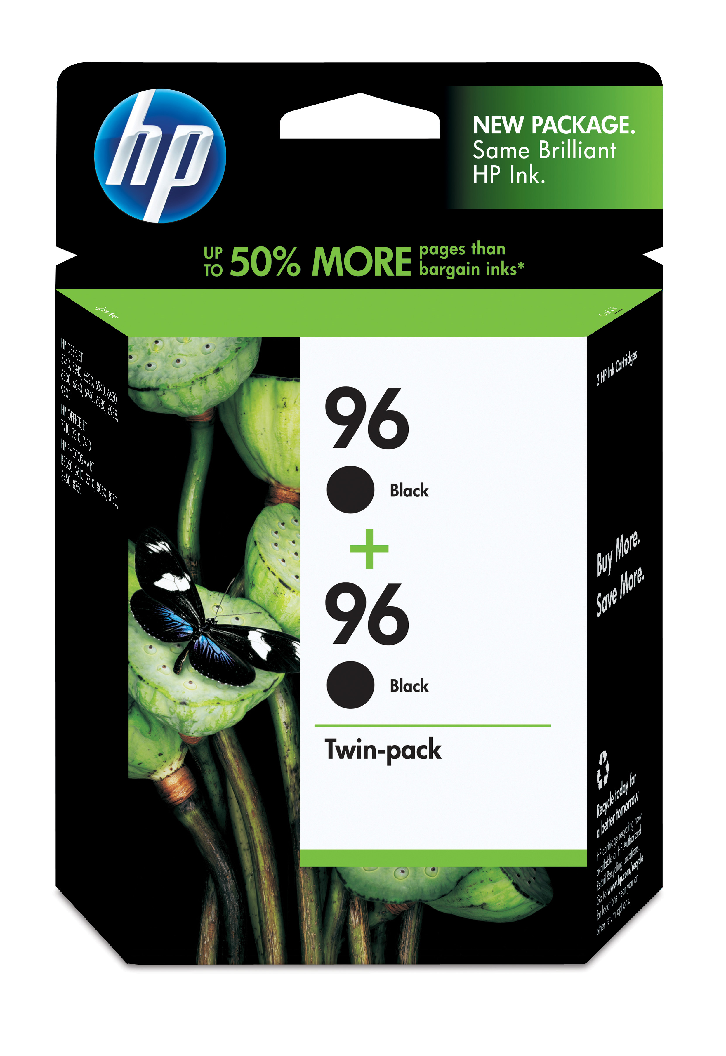 HP 96 2-pack Black Inkjet Print Cartridges Genuine HP Inkjet