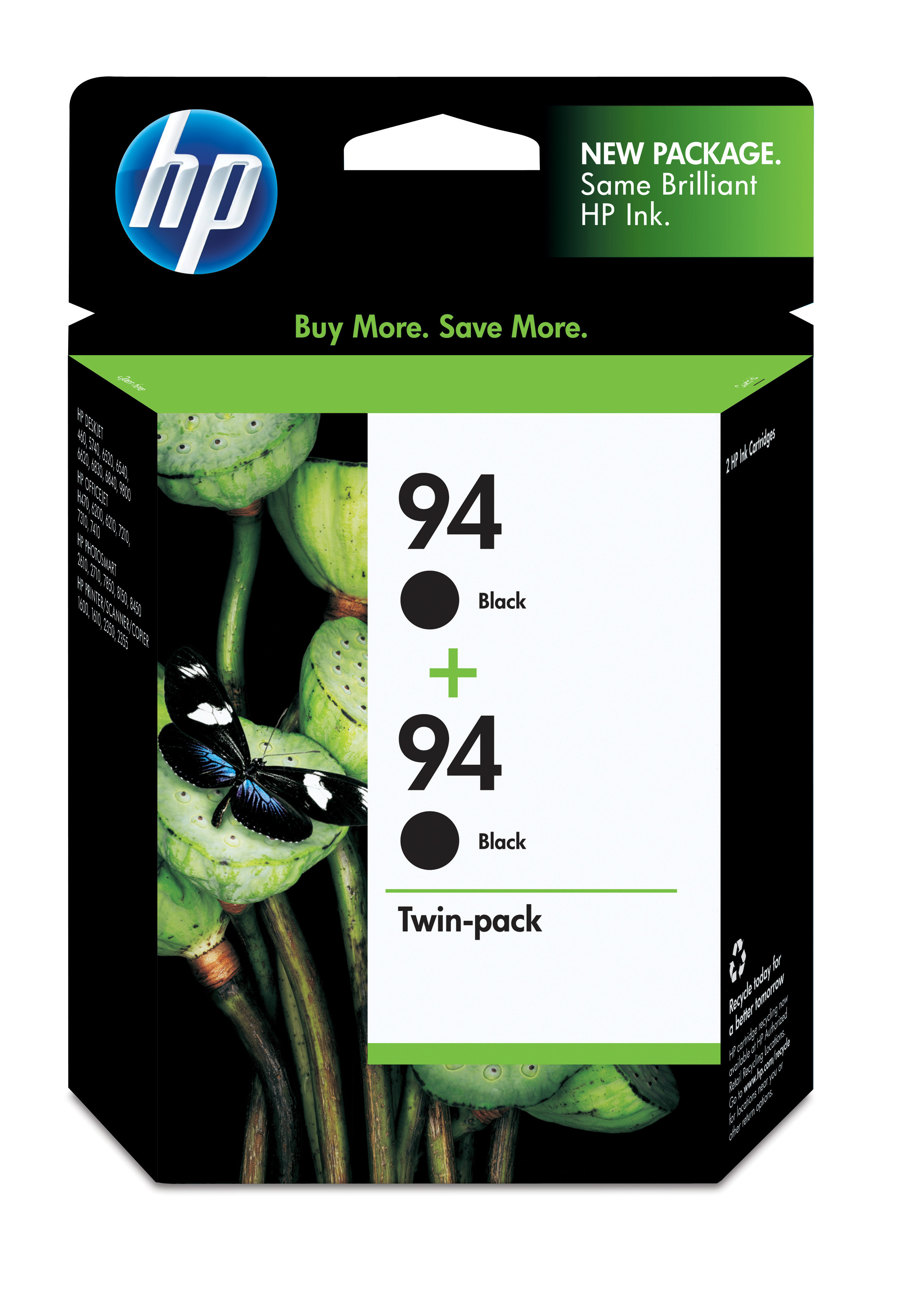 HP 94 2-pack Black Inkjet Print Cartridges Genuine HP Inkjet