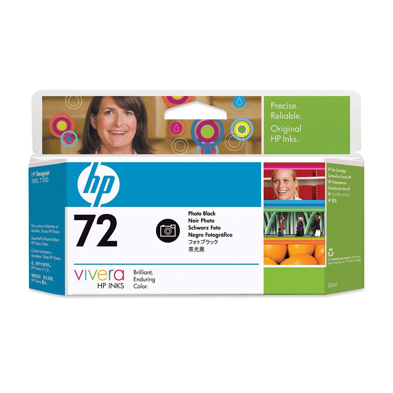 HP 72 130-ml Photo Black Ink Cartridge Genuine HP Inkjet