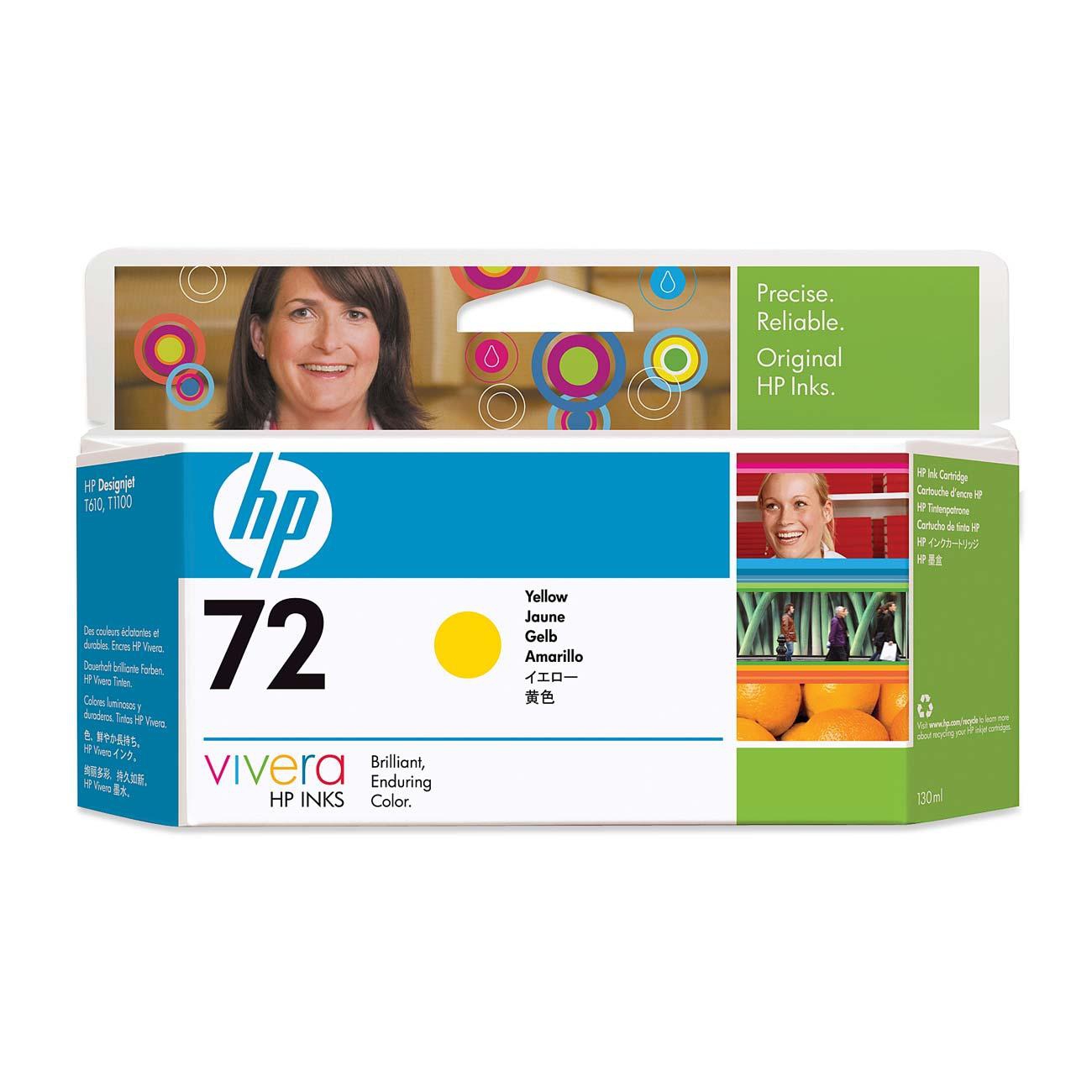HP 72 130-ml Yellow Ink Cartridge Genuine HP Inkjet