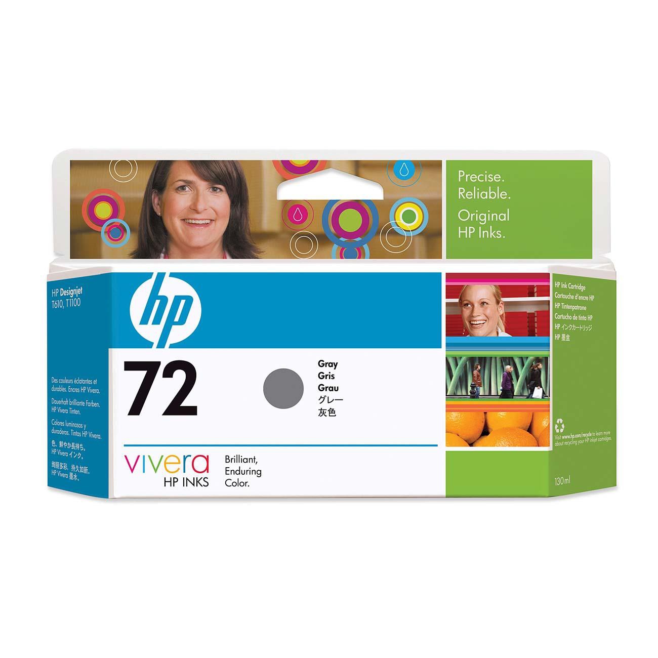 HP 72 130-ml Gray Ink Cartridge Genuine HP Inkjet