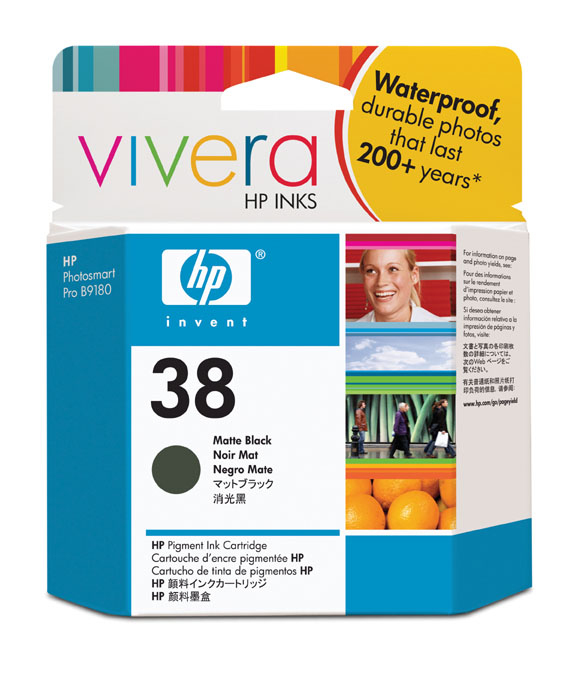 HP 38 Matte Black Pigment Ink Cartridge Genuine HP Inkjet