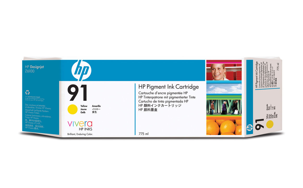 HP 91 775-ml Pigment Yellow Ink Cartridge Genuine HP Inkjet