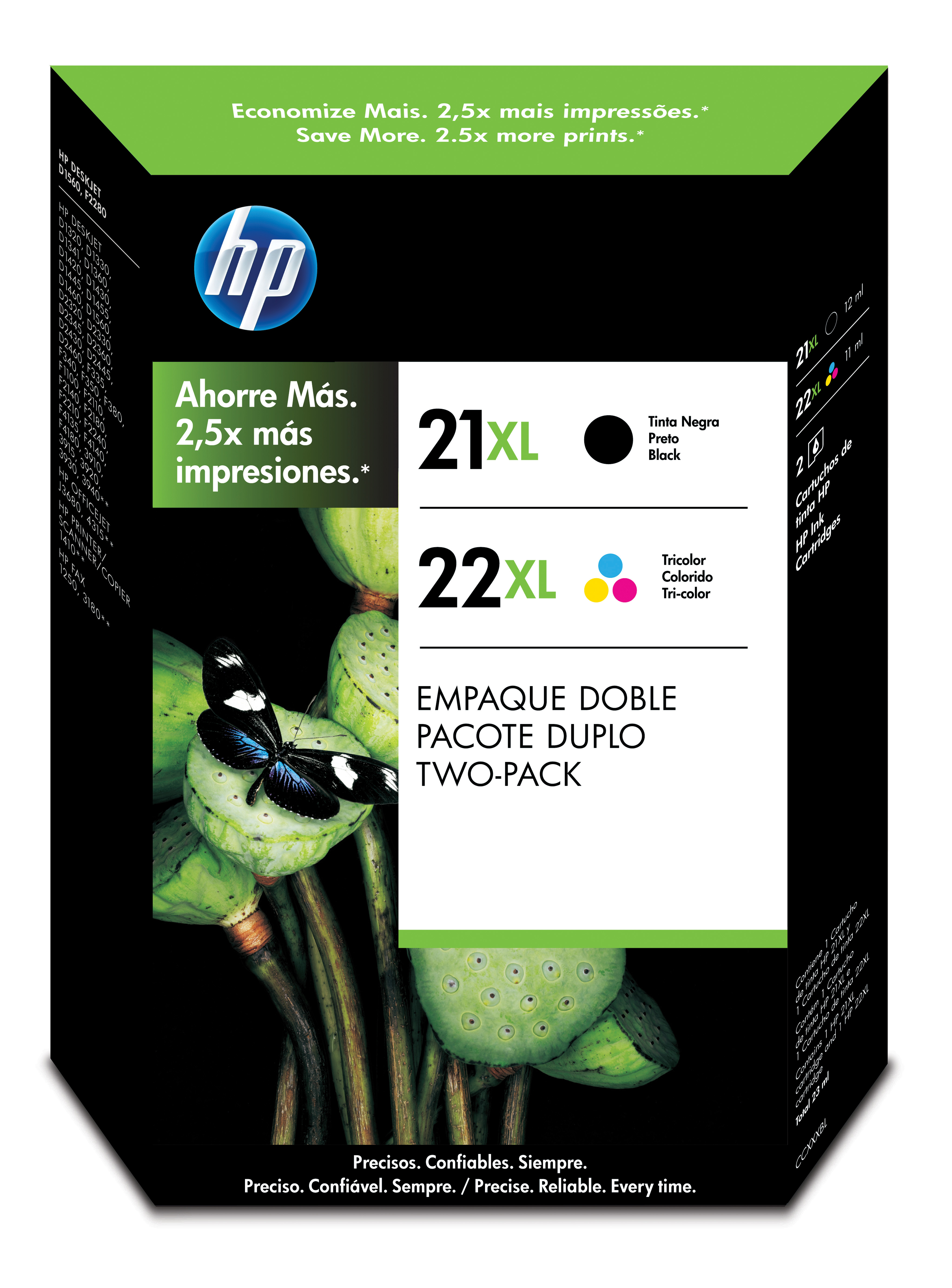 HP 21/22 Combo-pack Inkjet Print Cartridges Genuine HP Inkjet
