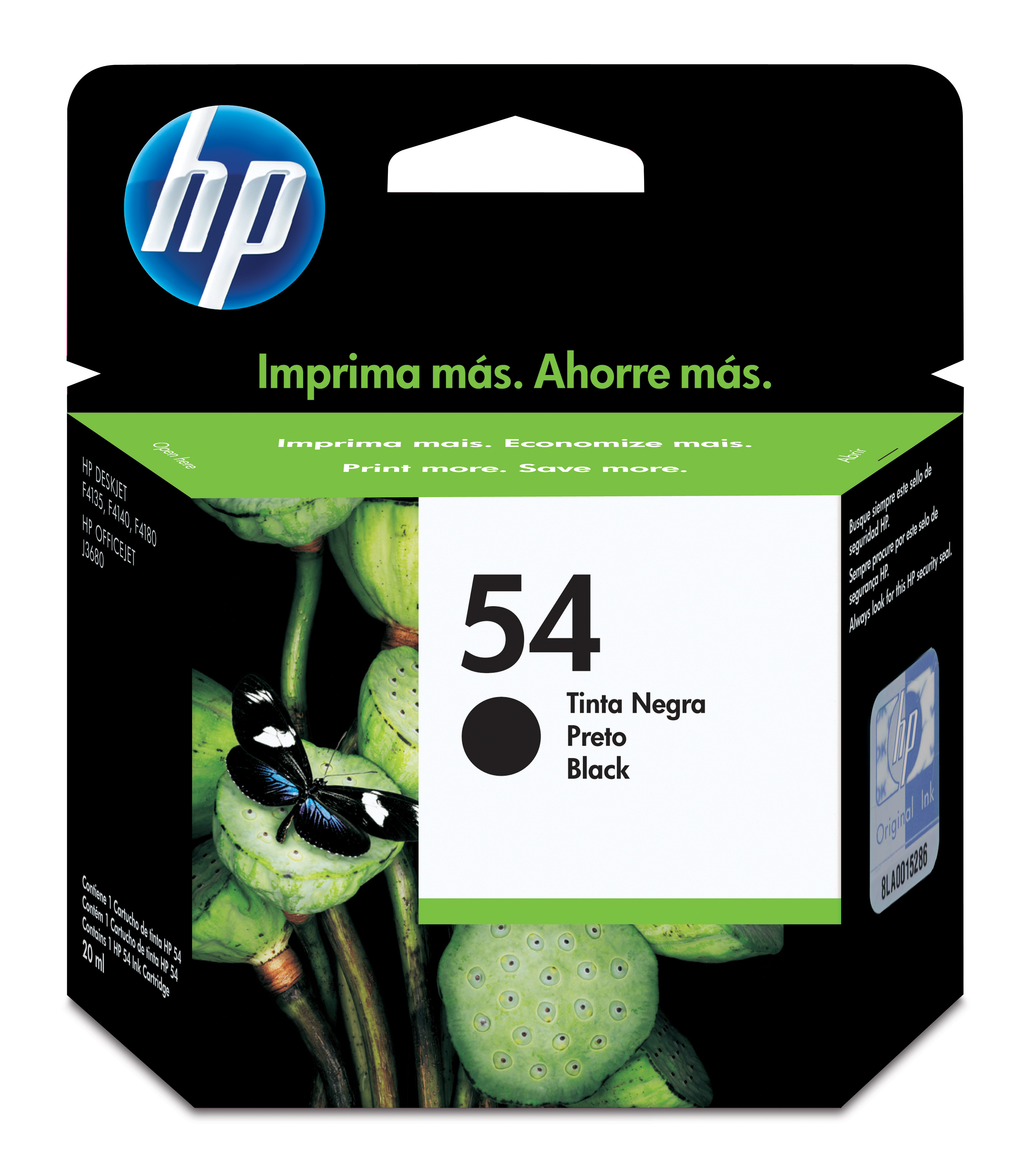 HP 54 Black Inkjet Print Cartridge Genuine HP Inkjet