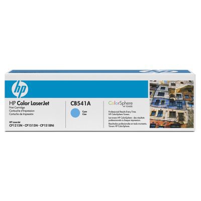 HP Genuine CB541A OEM High Capacity Cyan Toner Cartridge, 1400 Page Yield
