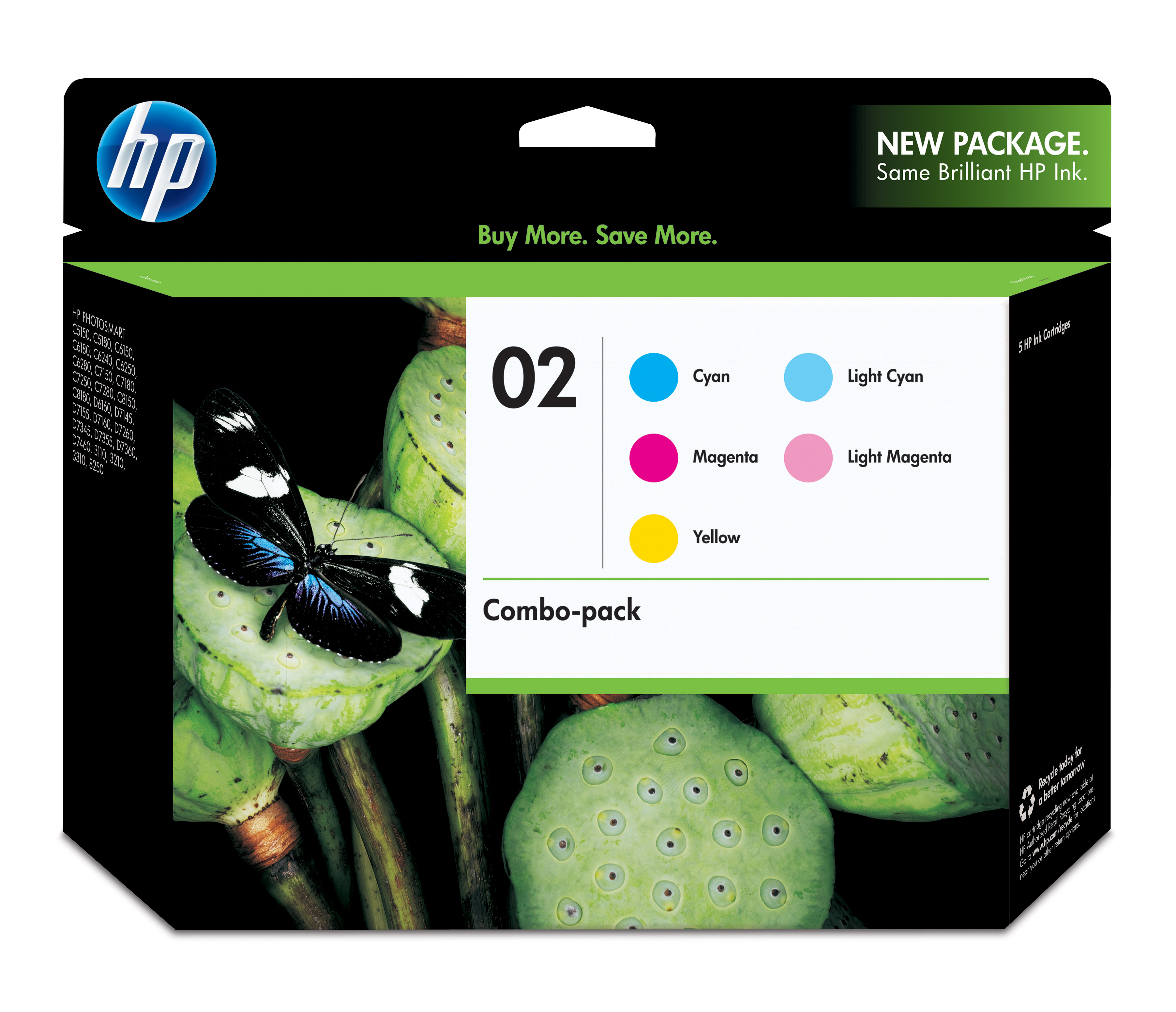 HP 02 Combo-pack Ink Cartridges Genuine HP Inkjet