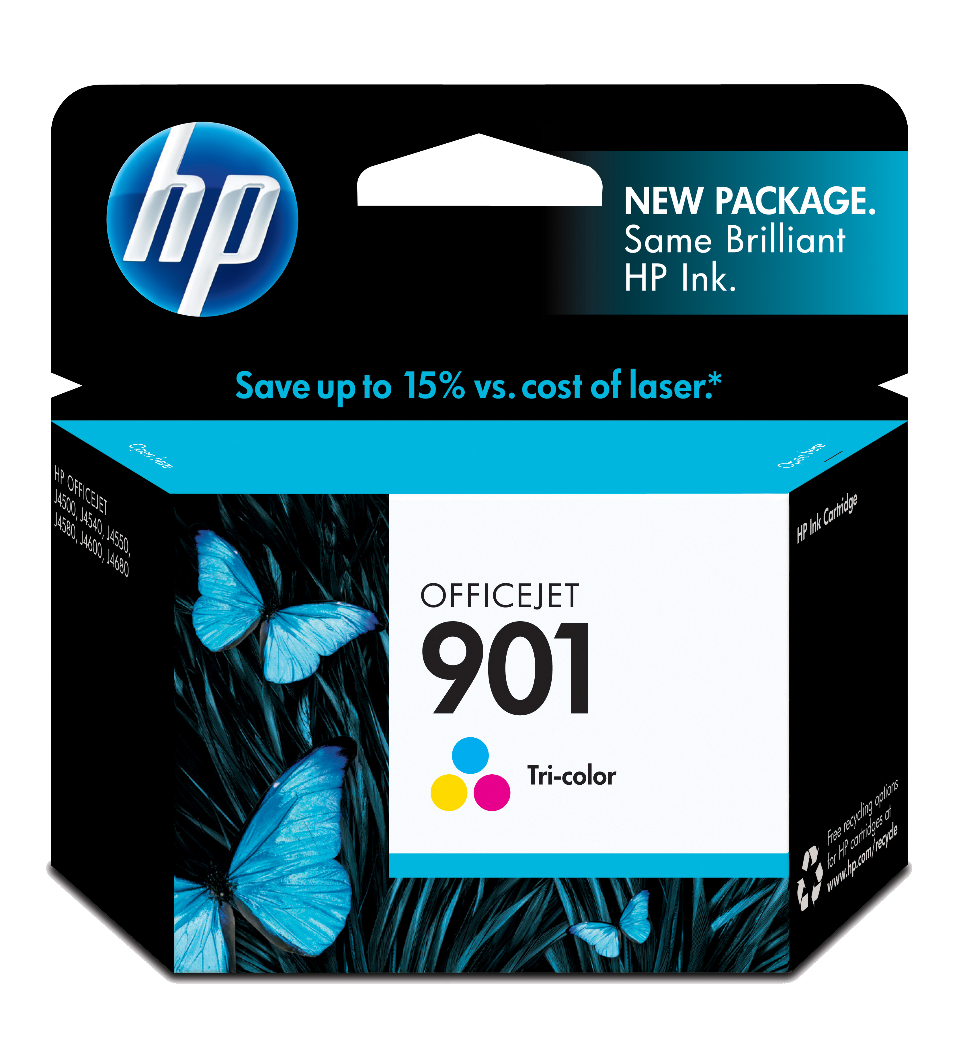 HP 901 Tri-color Officejet Ink Cartridge Genuine HP Inkjet