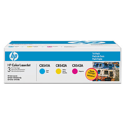 HP 125A Cyan/Yellow/Magenta Tri-pack LaserJet Toner Cartridges Genuine HP Toner