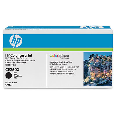 HP Color LaserJet CE260X Black Print Cartridge Genuine HP Toner
