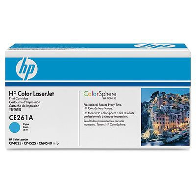HP Color LaserJet CE261A Cyan Print Cartridge Genuine HP Toner