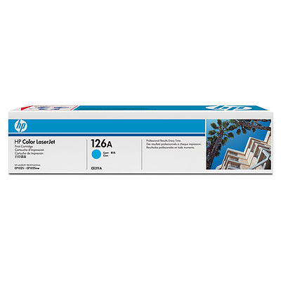 HP Genuine CE311A (126A) OEM High Capacity Cyan Toner Cartridge, 1000 Page Yield