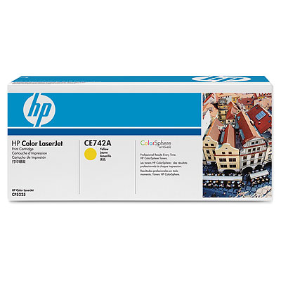 HP Color LaserJet CE742A Yellow Print Cartridge Genuine HP Toner
