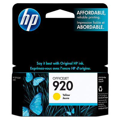 HP 920 Yellow Officejet Ink Cartridge Genuine HP Inkjet