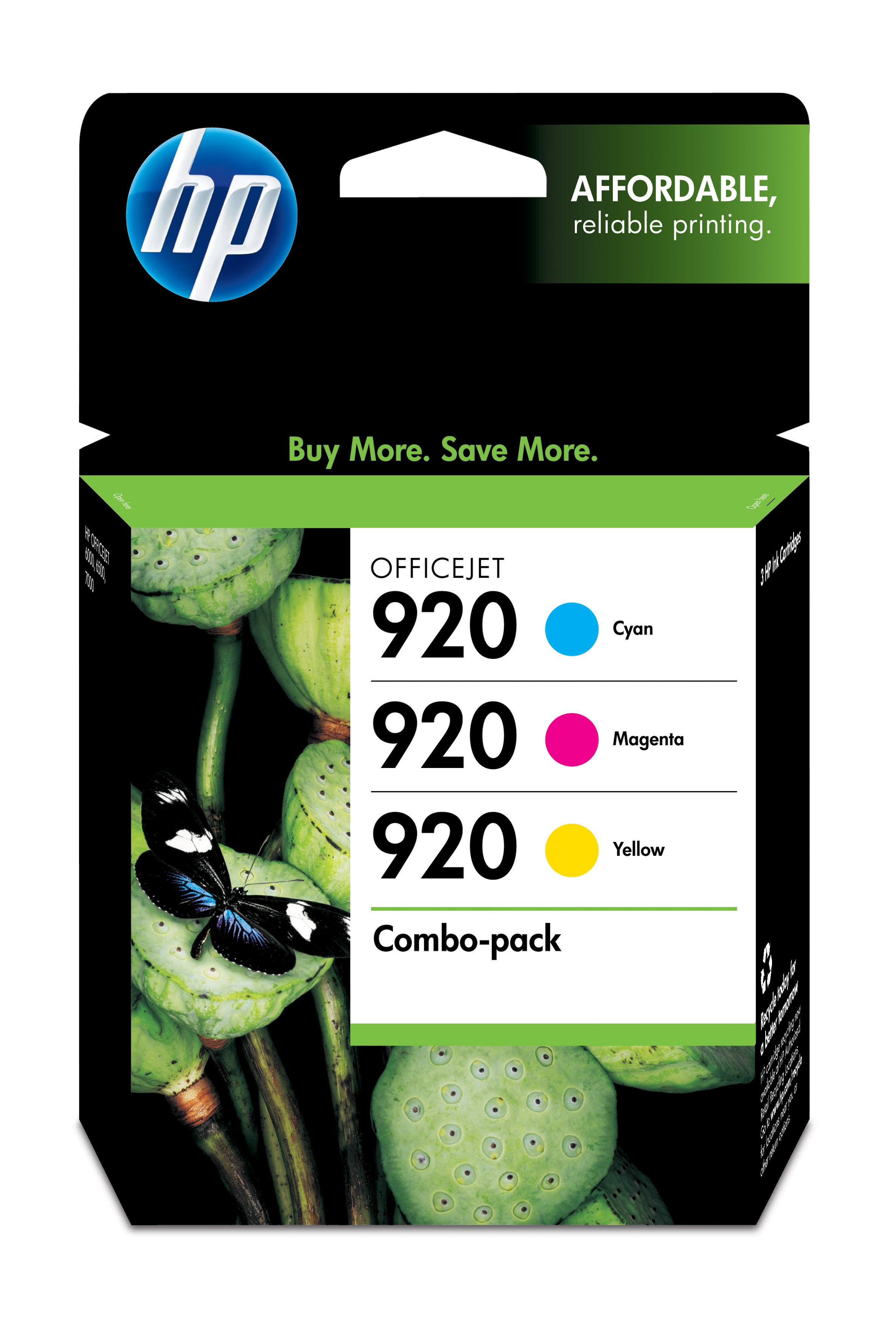 HP 920 Combo-pack Cyan/Magenta/Yellow Officejet Ink Cartridges Genuine HP Inkjet