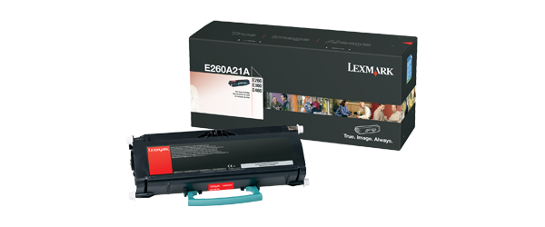 Lexmark Genuine E260A21A (E260) OEM Black Toner Cartridge, 3500 Page Yield