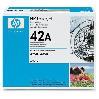 HP Genuine Q5942A (42A) OEM High Capacity Black Toner Cartridge, 10000 Page Yield