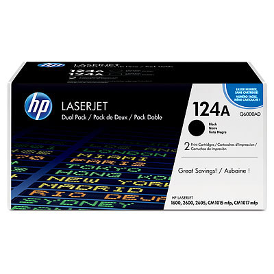 HP 124A Black Dual Pack LaserJet Toner Cartridges Genuine HP Toner