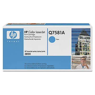 HP Color LaserJet Q7581A Cyan Print Cartridge Genuine HP Toner