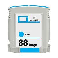 Remanufactured High CapacityCyan Inkjet Cartridge compatible with the HP (HP 88) C9391AN