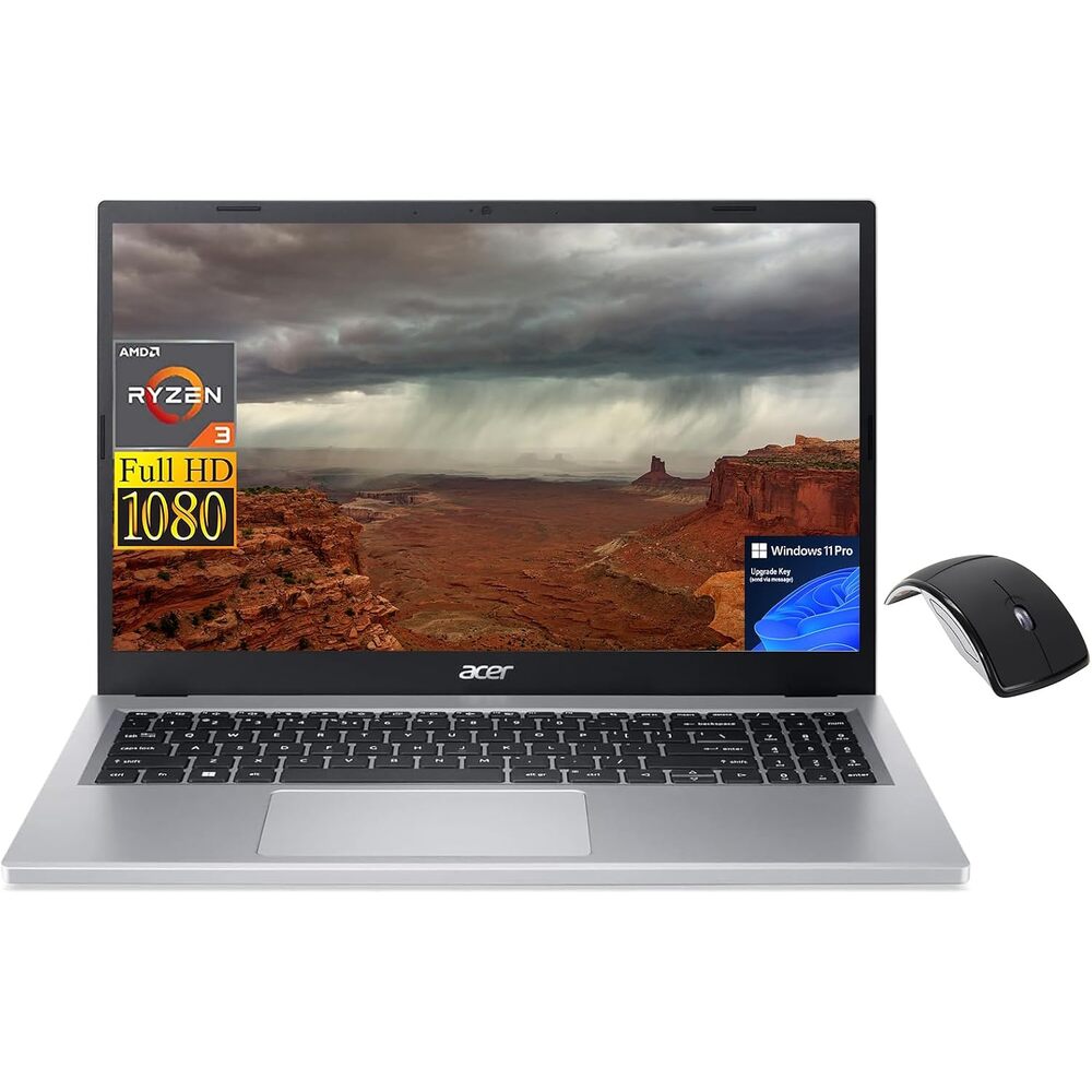 acer 2024 Newest Aspire 3 Business Laptop, 15.6" FHD Display, AMD Ryzen 3-7320U, 8GB LPDDR5 RAM, 512GB SSD, AMD Radeon GPU, Wi-Fi 6, Backlit Keyboard, Windows 11 Pro, with mewhaul Wireless Mouse