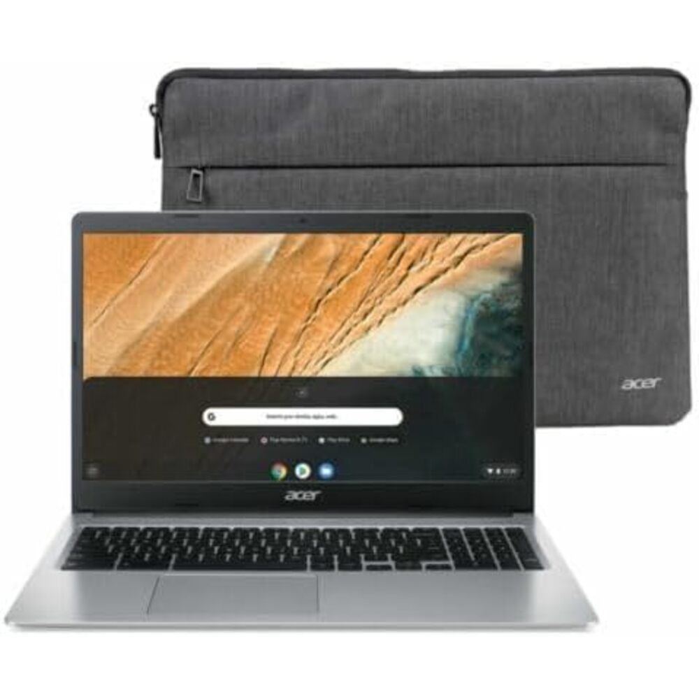 acer Chromebook 315, Desktop Chromebook with 4GB RAM, 64GB eMMC, 15.6" FHD Portable Chromebook with Intel Celeron N4500, Pure Silver, Protective Sleeve Included-DealExpress