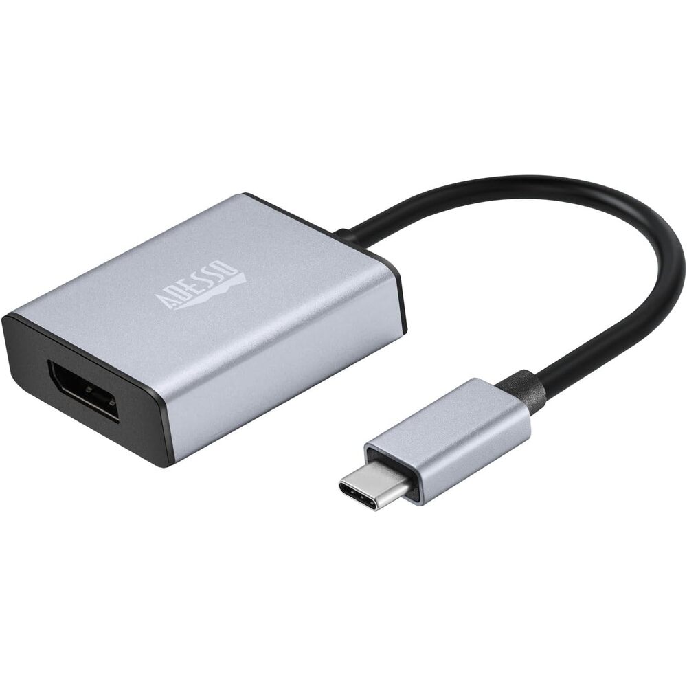 Adesso USB C to DisplayPort Adapter for Home Office (4K@60Hz), Aluminum Portable USB C Adapter for MacBook Pro, Air, iPad Pro, XPS 15/13, Surface, and More