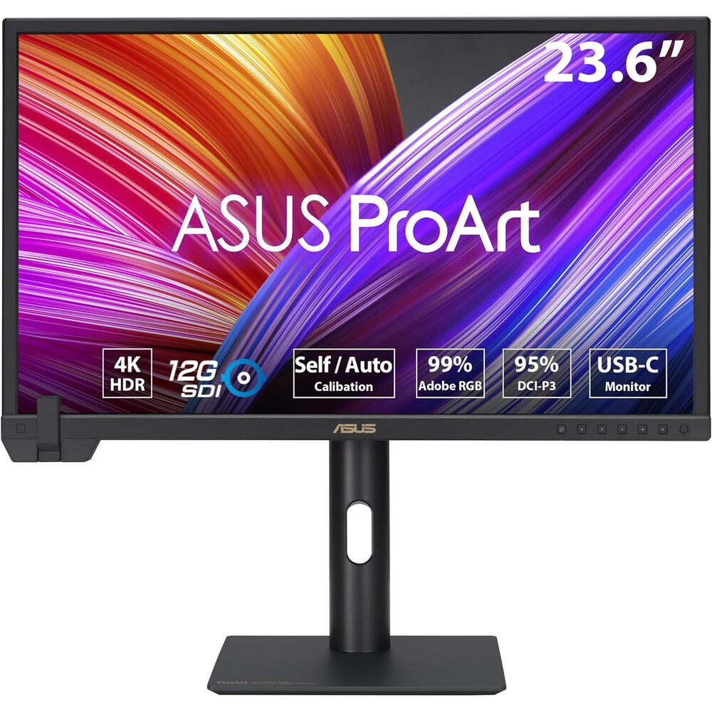 ASUS ProArt Display 24� 4K 12G-SDI HLG Professional Monitor (PA24US) - IPS, UHD (3840 x 2160), 99% Adobe RGB, 95% DCI-P3, ?E < 1, USB-C, Built-in Motorized Colorimeter, Calman Ready, 3 Year Warranty