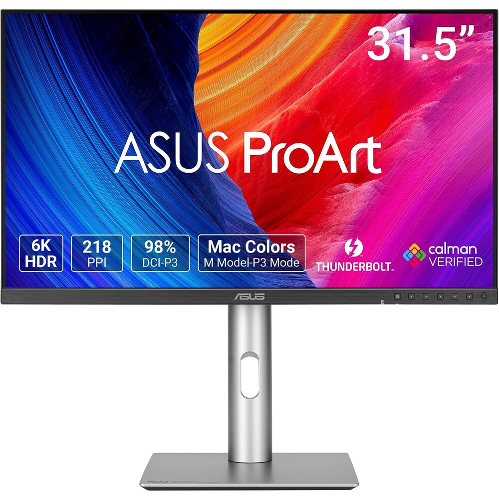 ASUS ProArt Display 32� 6K Professional Monitor (PA32QCV) - IPS, 6K (6016 x 3384), 98% DCI-P3, LuxPixel�, ?E < 2, Calman Verified, Thunderbolt 4, DisplayHDR600, DisplayWidget, 3 yr Warranty
