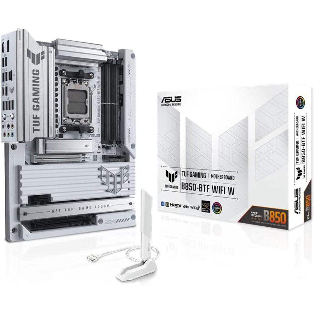 ASUS TUF Gaming B850-BTF WiFi W AMD B850 ATX Motherboard,Hidden-Connector Design, 14+2+1 80A DrMOS Power Stages, DDR5, PCIe 5.0 Ready, 3X M.2, Wi-Fi 7, 2.5Gb LAN, DP, HDMI�, USB 20Gbps Type-C