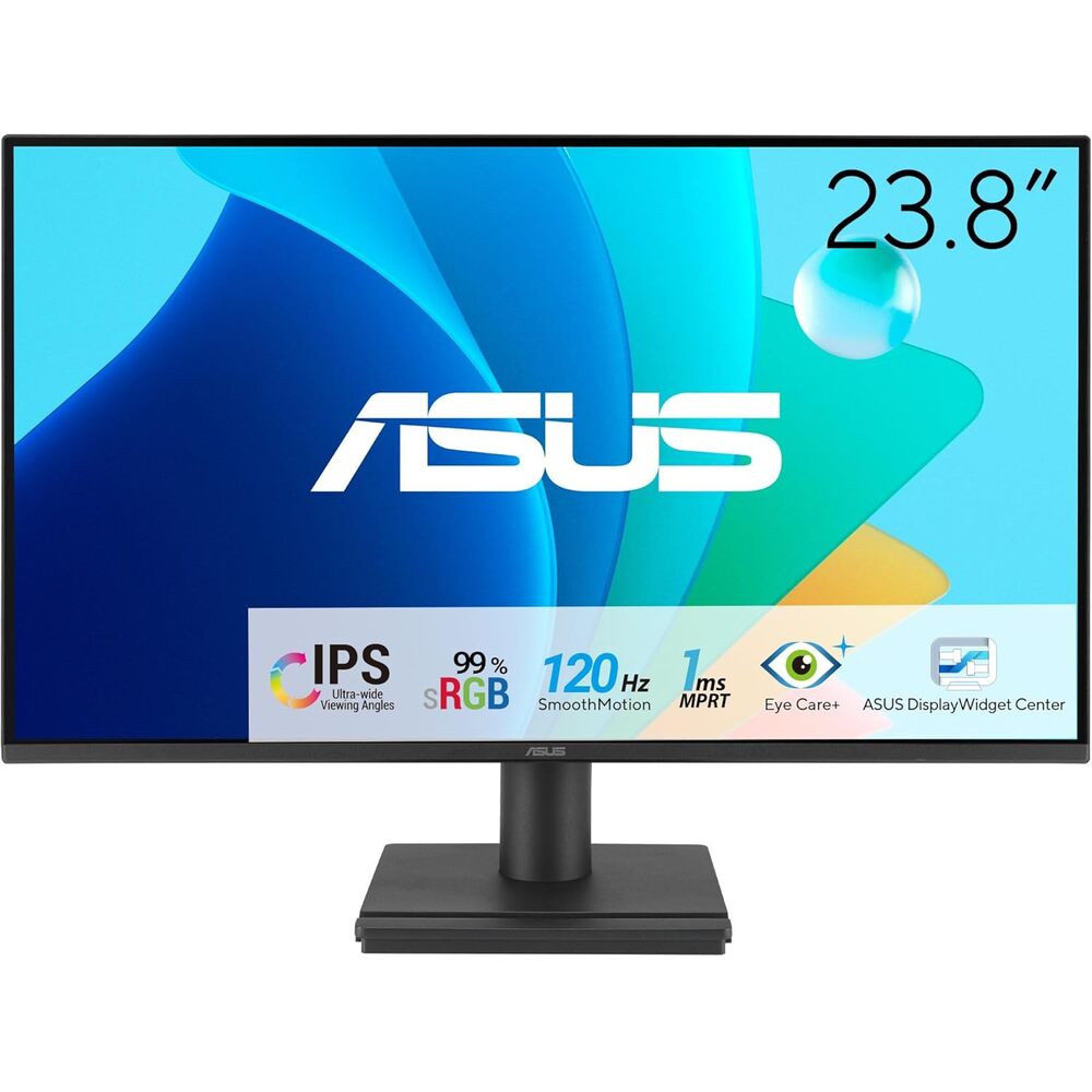 ASUS 24� (23.8-inch viewable) 1080P VA249HG Eye Care Monitor � IPS, Full HD, 99% sRGB, Frameless, 120Hz, Adaptive-Sync, 1ms, HDMI, VGA, Low Blue Light, Flicker Free, Wall Mountable, 3 yr Warranty