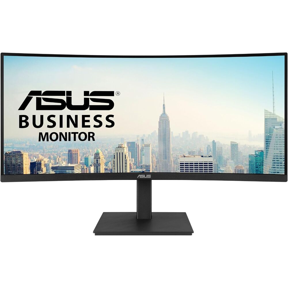 ASUS 34� Curved USB-C Docking Monitor (VA34VCPSR) - WQHD (3440x1440), 1500R Curvature, Frameless, USB-C PD 96W, RJ45, USB hub, Eye Care, Ergonomic, VESA Wall Mountable, 3 yr Warranty