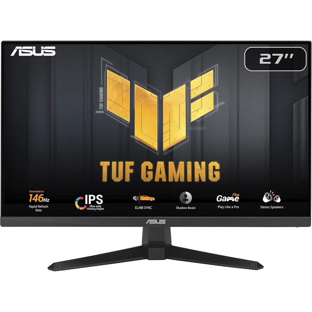 ASUS TUF Gaming 27� 1080P Monitor (VG279QE5A) � Full HD, Overclock to 144Hz, 1ms, IPS, Extreme Low Motion Blur Sync, Stereo Speaker, Variable Overdrive, DisplayWidget Center, 3 yr Warranty